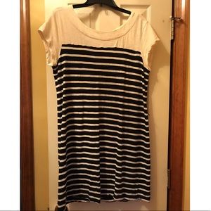 Merona black and creamy white stripped dress